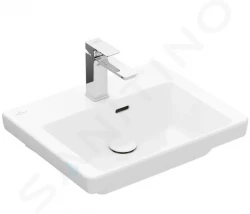 VILLEROY & BOCH - Subway 3.0 Umývadielko nábytkové 500x400 mm, s prepadom, otvor na batériu, CeramicPlus, alpská biela (4370FFR1)