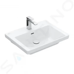 VILLEROY & BOCH - Subway 3.0 Umývadlo, 600x470 mm, s prepadom, otvor na batériu, CeramicPlus, alpská biela (4A7060R1)