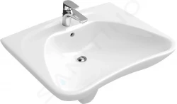 VILLEROY & BOCH - ViCare Umývadlo Vita, 600 mm x 490 mm, biele – jednootvorové umývadlo, bez prepadu, s Ceramicplus (711961R1)