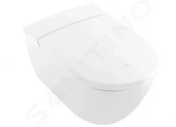 VILLEROY & BOCH - ViClean Závesné WC s bidetovou doskou, Directflush, s CeramicPlus, alpská biela (V0E100R1)